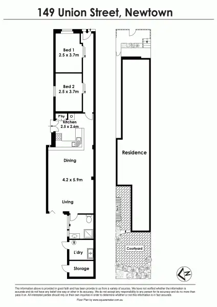 Floorplan of Homely house listing, 149 Union Street, Newtown NSW 2042