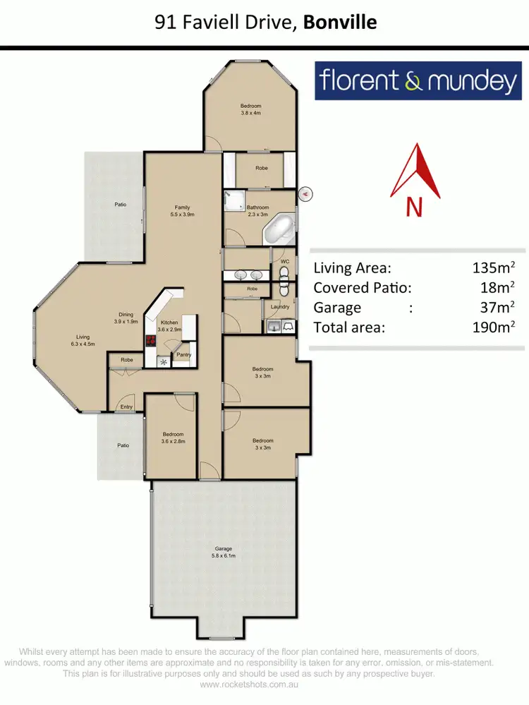 Floorplan of Homely house listing, 91 Faviell Dr, Bonville NSW 2450