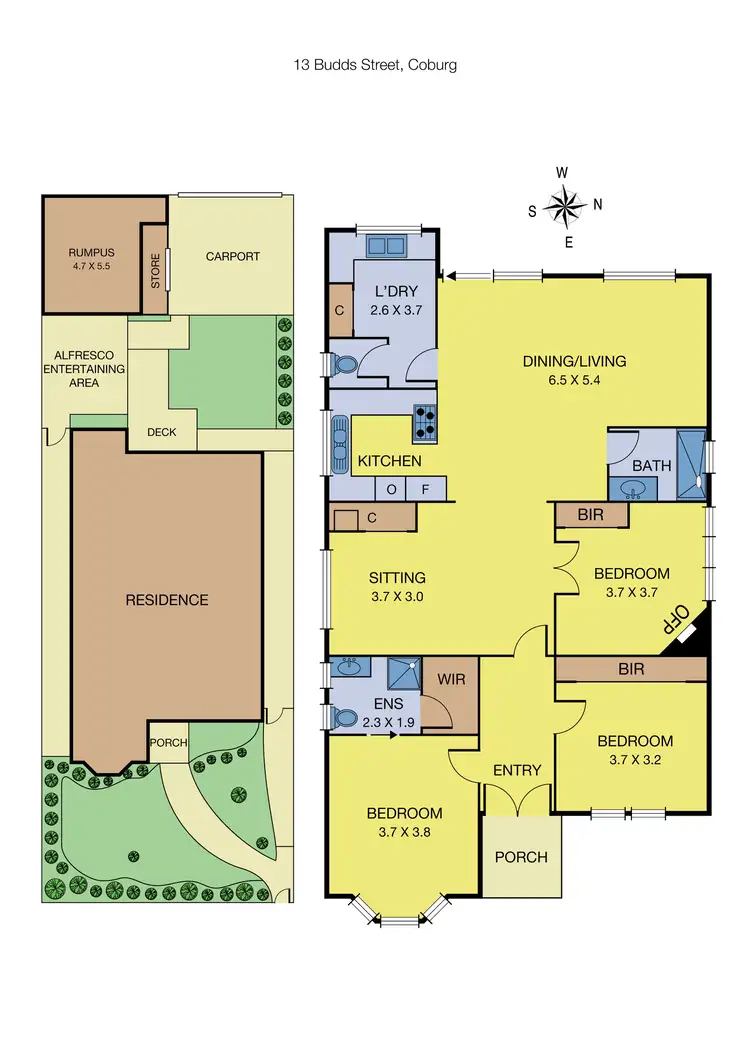 Floorplan of Homely house listing, 13 Budds Street, Coburg VIC 3058