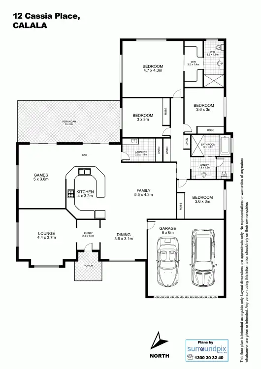 Floorplan of Homely house listing, 12 Cassia Place, Tamworth NSW 2340