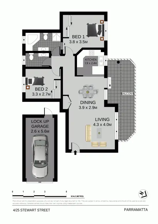 Floorplan of Homely unit listing, 4/25 Stewart Street, Parramatta NSW 2150
