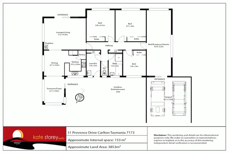 Floorplan of Homely house listing, 31 Provence Drive, Carlton TAS 7173