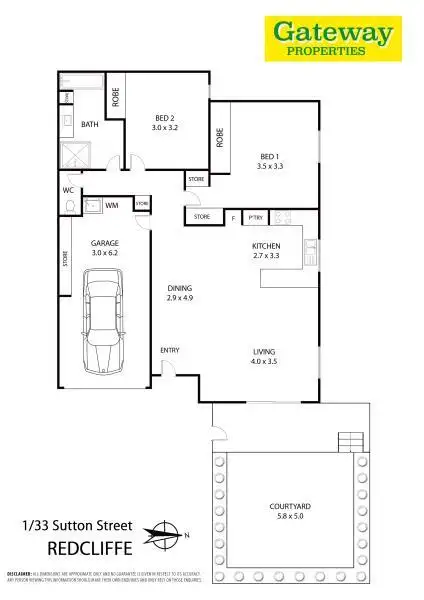 Floorplan of Homely villa listing, 1/33 Sutton Street, Redcliffe QLD 4020