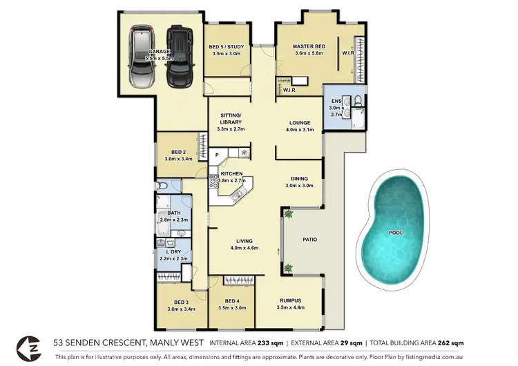Floorplan of Homely house listing, 53 Senden Crescent, Manly West QLD 4179