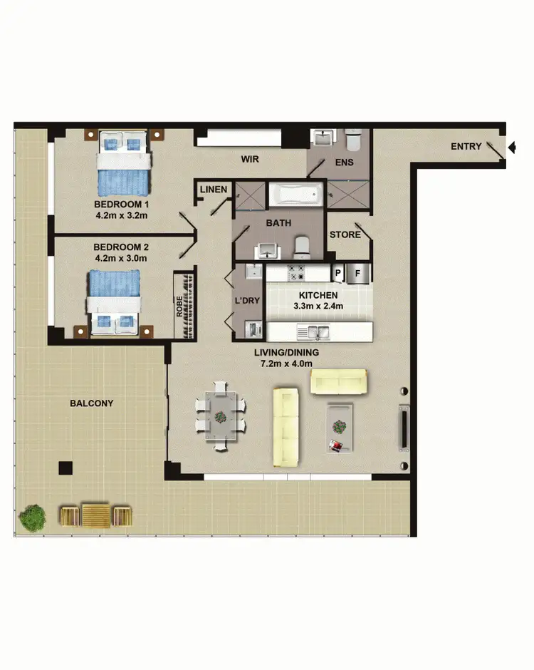 Floorplan of Homely apartment listing, 303C, 8 Bourke Street, Mascot NSW 2020