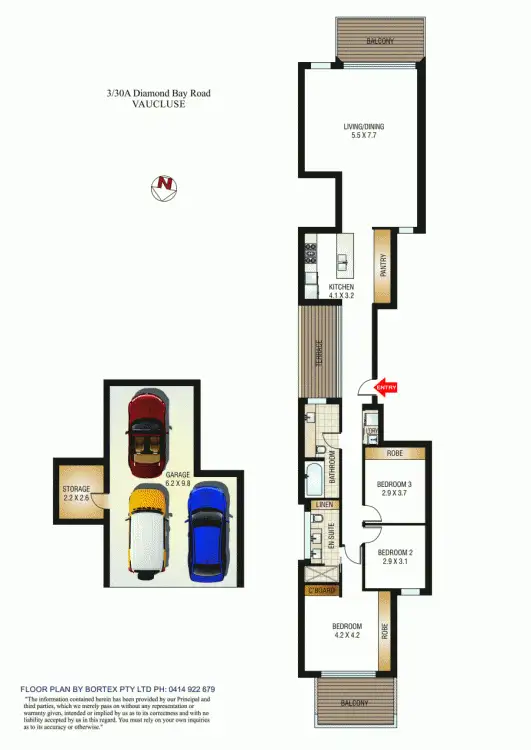 Floorplan of Homely unit listing, 3/30a Diamond Bay Road, Vaucluse NSW 2030