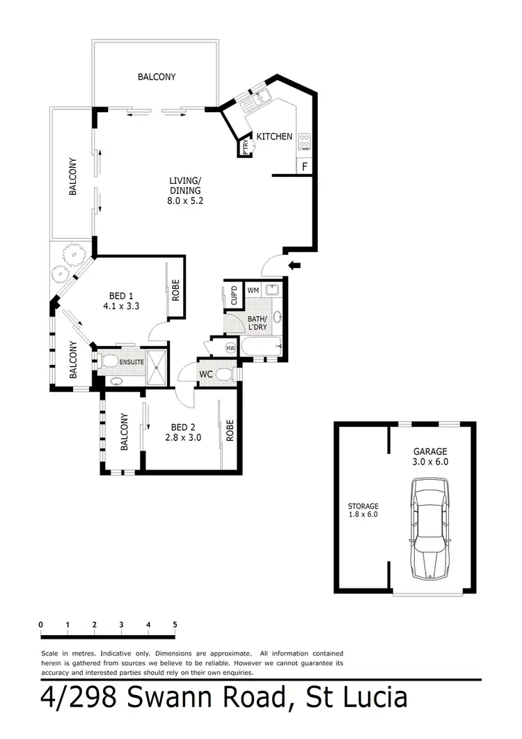 Floorplan of Homely unit listing, 4/298 Swann Road, St Lucia QLD 4067