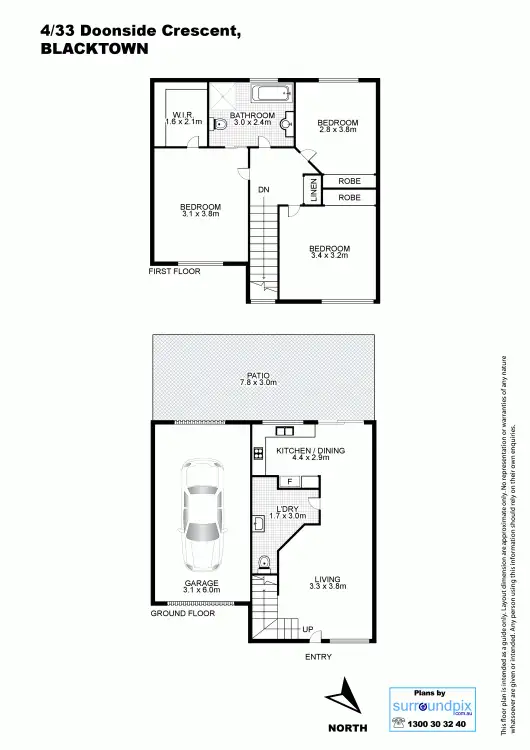 Floorplan of Homely townhouse listing, 4/33 Doonside Crescent, Blacktown NSW 2148