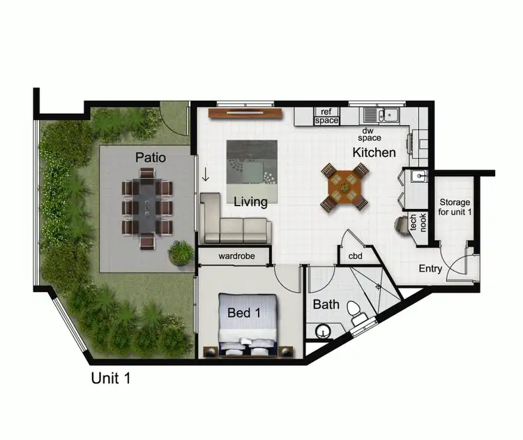 Floorplan of Homely unit listing, 1 / 19 Pickwick St, Cannon Hill QLD 4170
