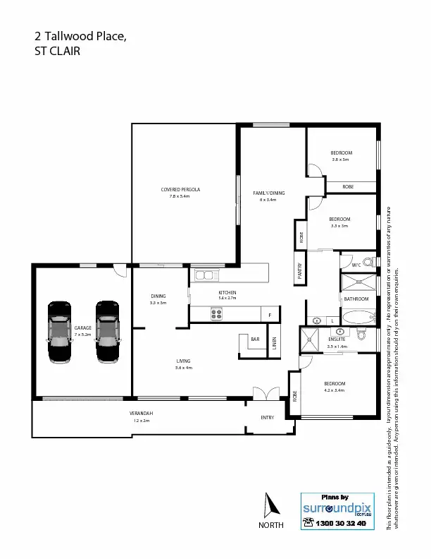 Floorplan of Homely house listing, 2 Tallwood Place, St Clair NSW 2759