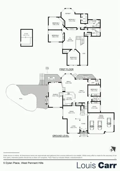 Floorplan of Homely house listing, 5 Dylan Place, West Pennant Hills NSW 2125