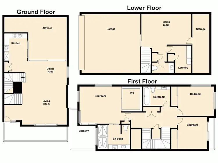Floorplan of Homely townhouse listing, 8/12 Riverview Terrace, Hamilton QLD 4007