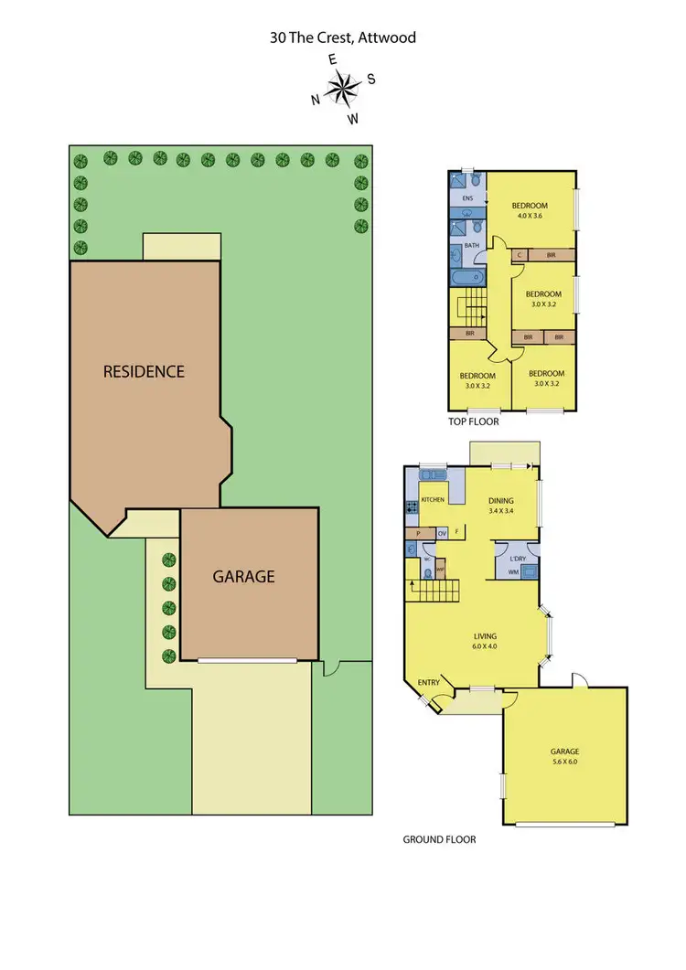 Floorplan of Homely house listing, 30 The Crest, Attwood VIC 3049