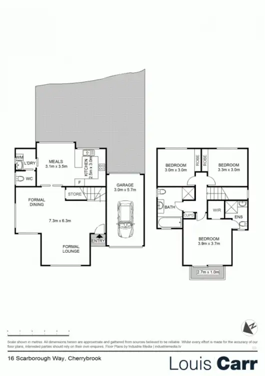 Floorplan of Homely semi-detached listing, 16 Scarborough Way, Cherrybrook NSW 2126