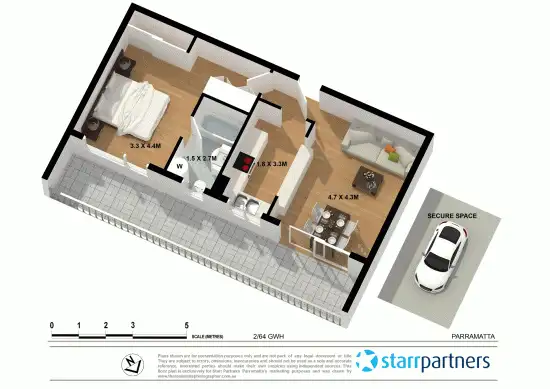Floorplan of Homely unit listing, 2/64 Great Western Highway, Parramatta NSW 2150