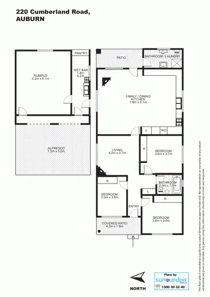 Floorplan of Homely house listing, 220 Cumberland Rd, Auburn NSW 2144