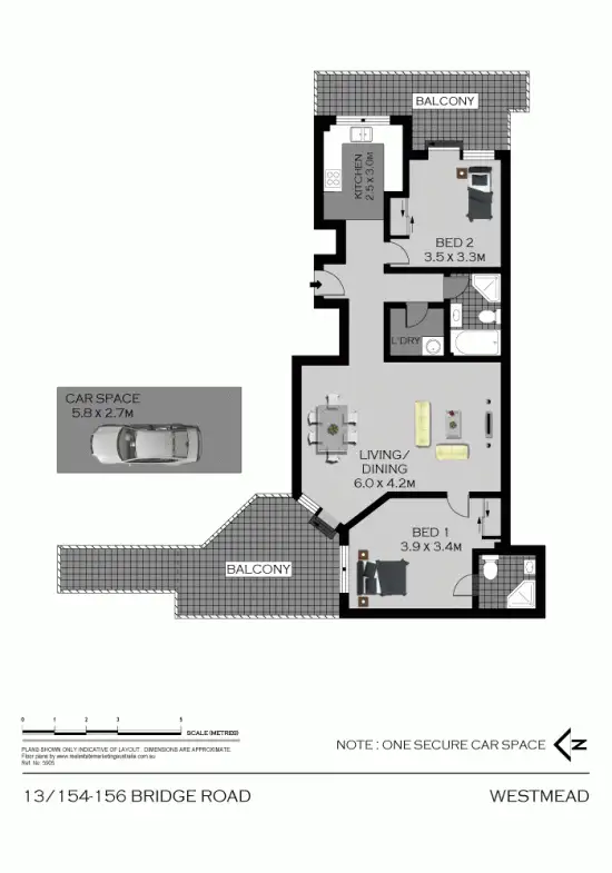 Floorplan of Homely unit listing, 13/154-156 Bridge Road, Westmead NSW 2145
