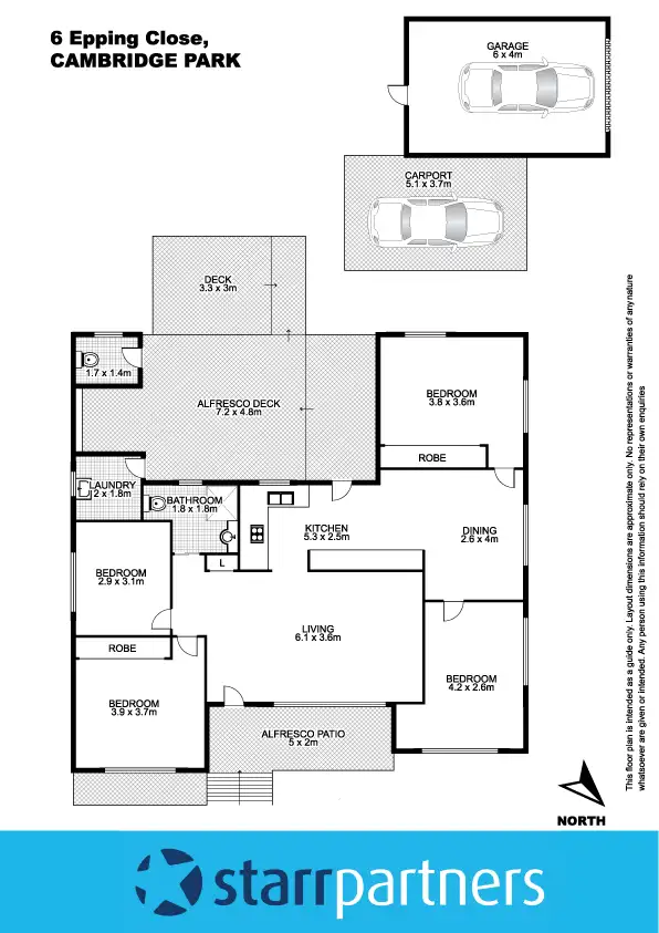 Floorplan of Homely house listing, 6 Epping Close, Cambridge Park NSW 2747