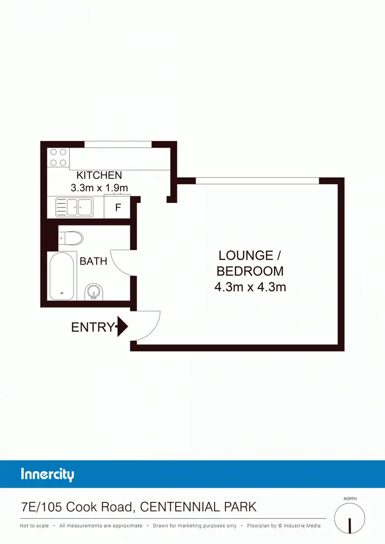 Floorplan of Homely studio listing, 7e/105 Cook Road, Centennial Park NSW 2021