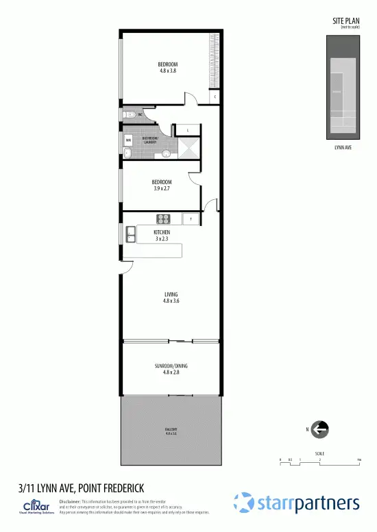 Floorplan of Homely unit listing, 3/11 Lynn Avenue, Point Frederick NSW 2250