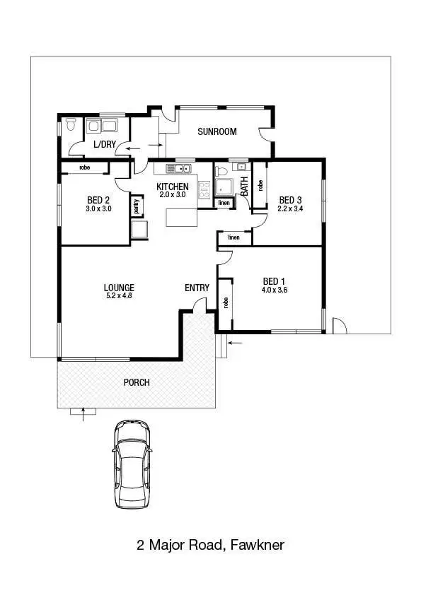 Floorplan of Homely house listing, 2 Major Road, Fawkner VIC 3060