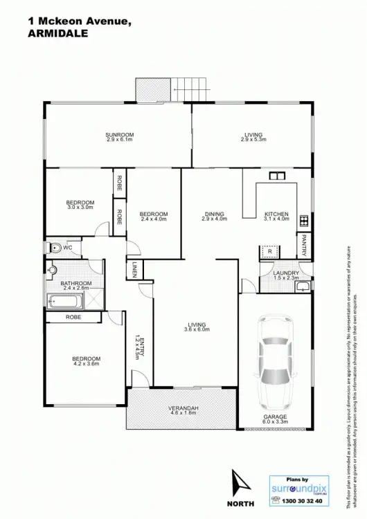 Floorplan of Homely house listing, 1 McKeon Avenue, Armidale NSW 2350