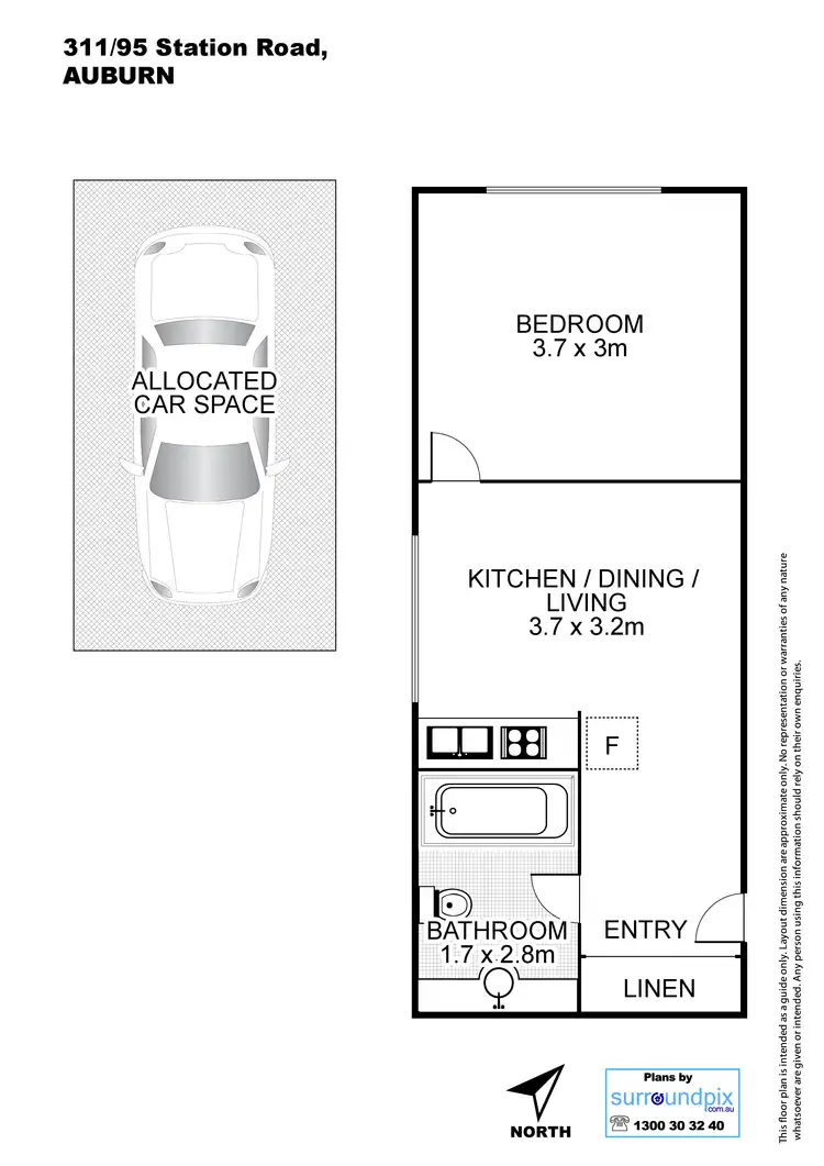 Floorplan of Homely unit listing, 311/95 Station Road, Auburn NSW 2144