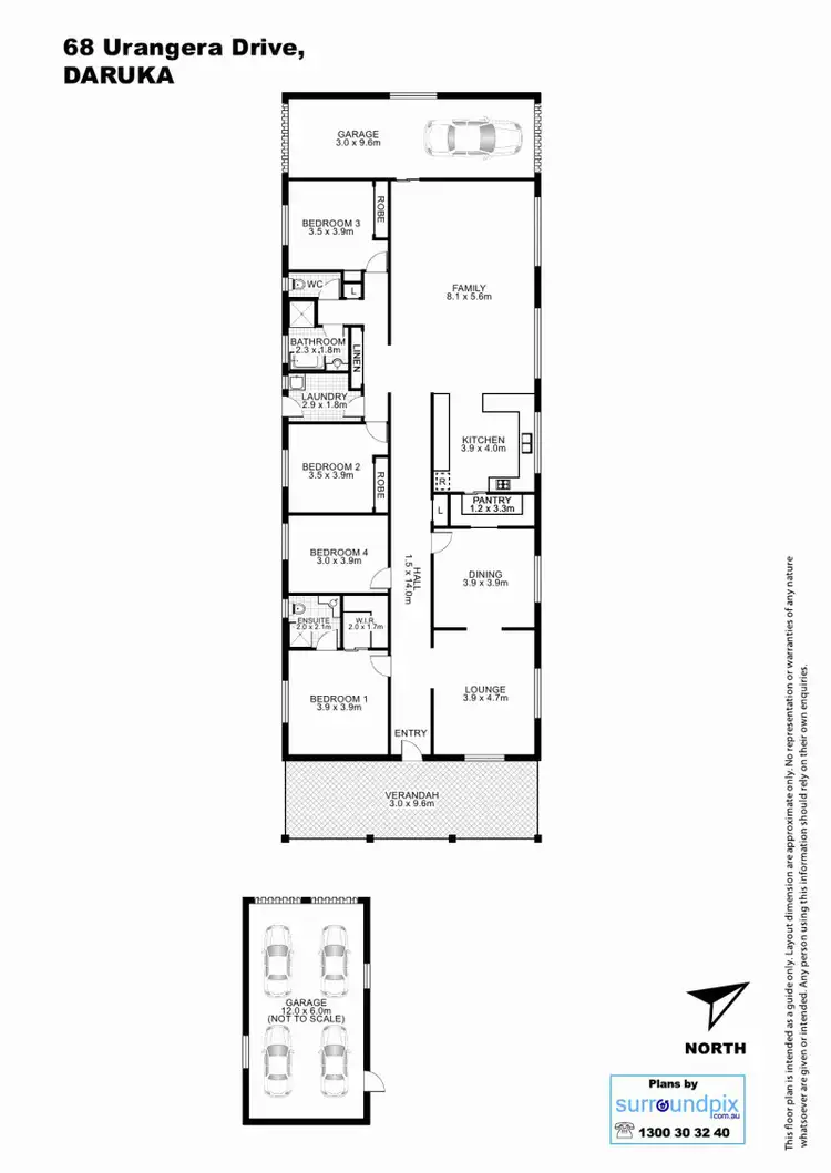 Floorplan of Homely house listing, 68 Urangera Drive, Tamworth NSW 2340