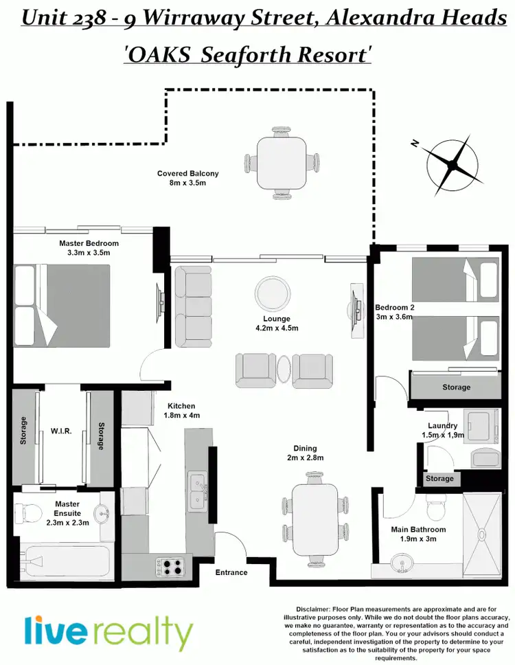 Floorplan of Homely unit listing, Unit 238 Oaks 9 Wirraway Street, Alexandra Headland QLD 4572