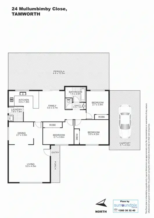 Floorplan of Homely house listing, 24 Mullumbimby Close, Tamworth NSW 2340
