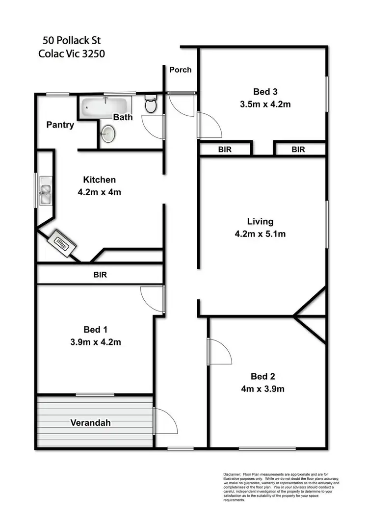 Floorplan of Homely house listing, 50 Pollack Street, Colac VIC 3250