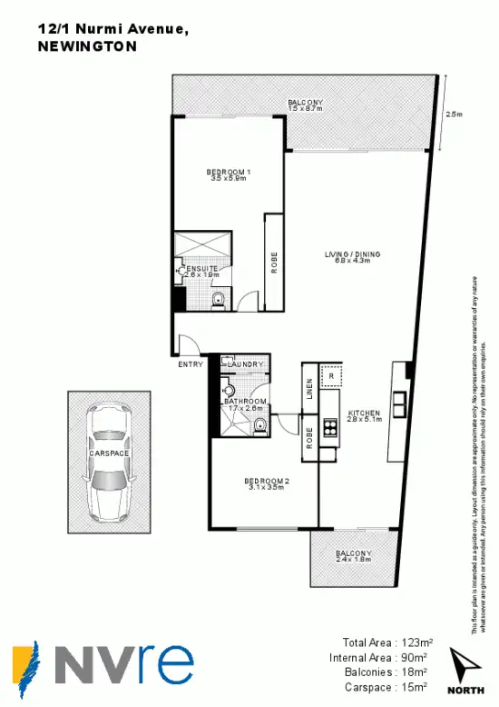 Floorplan of Homely unit listing, 12/1 Nurmi Avenue, Newington NSW 2127