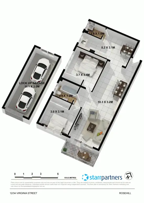 Floorplan of Homely unit listing, 12/34 Virginia Street, Rosehill NSW 2142