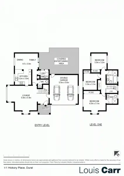 Floorplan of Homely semi-detached listing, 1/1 Hickory Place, Dural NSW 2158