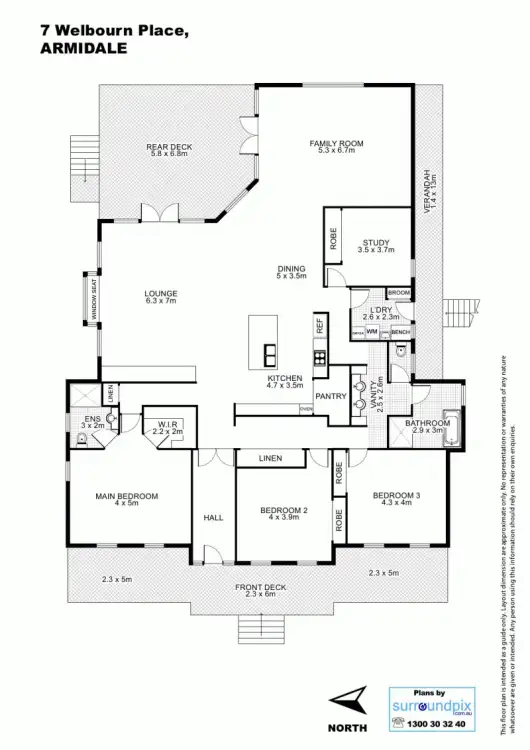 Floorplan of Homely rural property listing, 7 Welbourn Place, Armidale NSW 2350