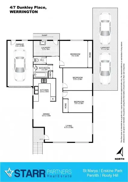 Floorplan of Homely villa listing, 4/7 Dunkley Place, Werrington NSW 2747