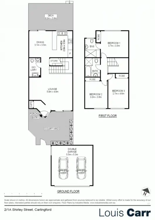 Floorplan of Homely townhouse listing, 2/1a Shirley Street, Carlingford NSW 2118