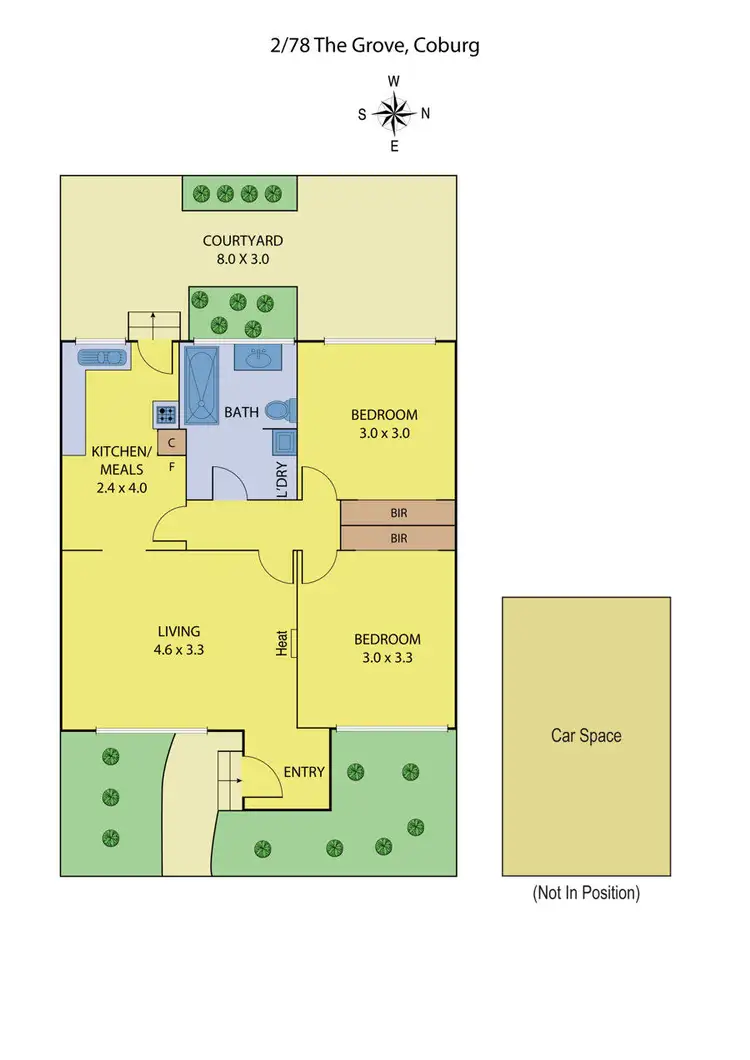 Floorplan of Homely unit listing, 2/78 The Grove, Coburg VIC 3058