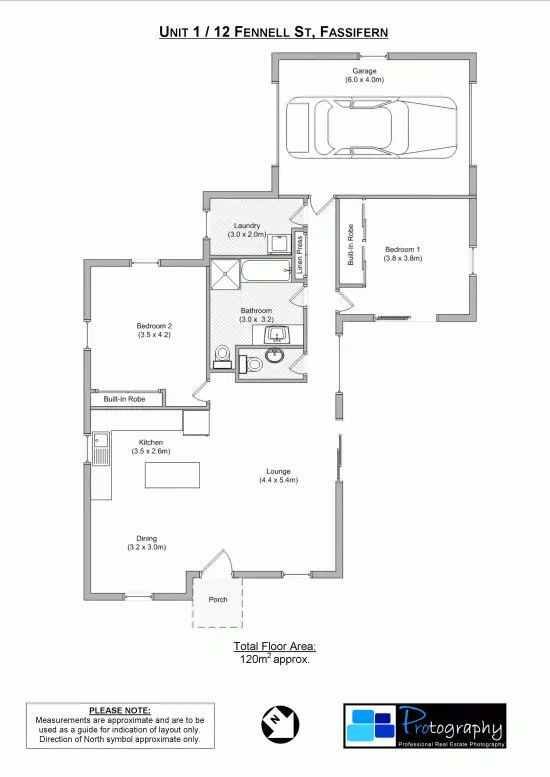 Floorplan of Homely unit listing, 1/12 Fennell Street, Fassifern NSW 2283