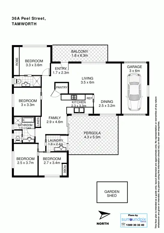 Floorplan of Homely house listing, 36a Peel Street, Tamworth NSW 2340