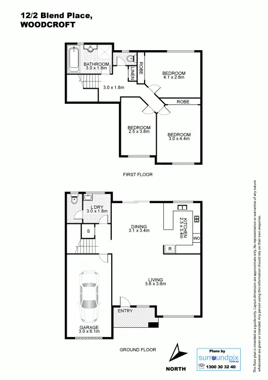 Floorplan of Homely townhouse listing, 12/2 Blend Place, Woodcroft NSW 2767
