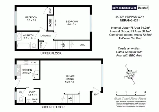 Floorplan of Homely townhouse listing, 44 /125 Pappas Way, Nerang QLD 4211