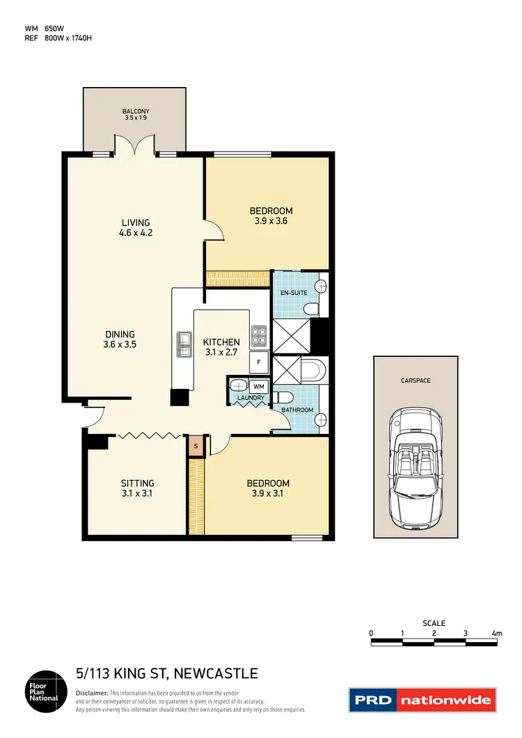 Floorplan of Homely apartment listing, 5/113 King Street, Newcastle NSW 2300