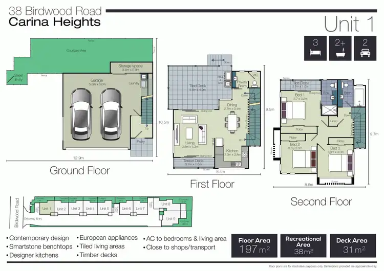Floorplan of Homely townhouse listing, 38 Birdwood Rd, Carina Heights QLD 4152