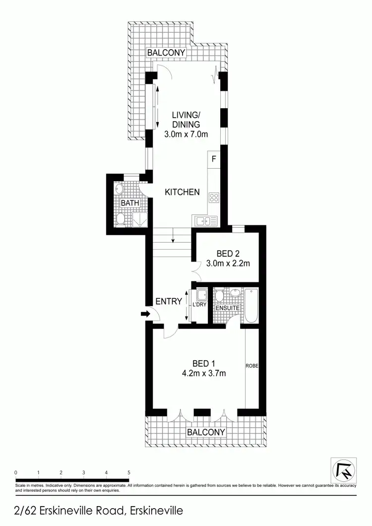 Floorplan of Homely unit listing, 2/62 Erskineville Road, Erskineville NSW 2043