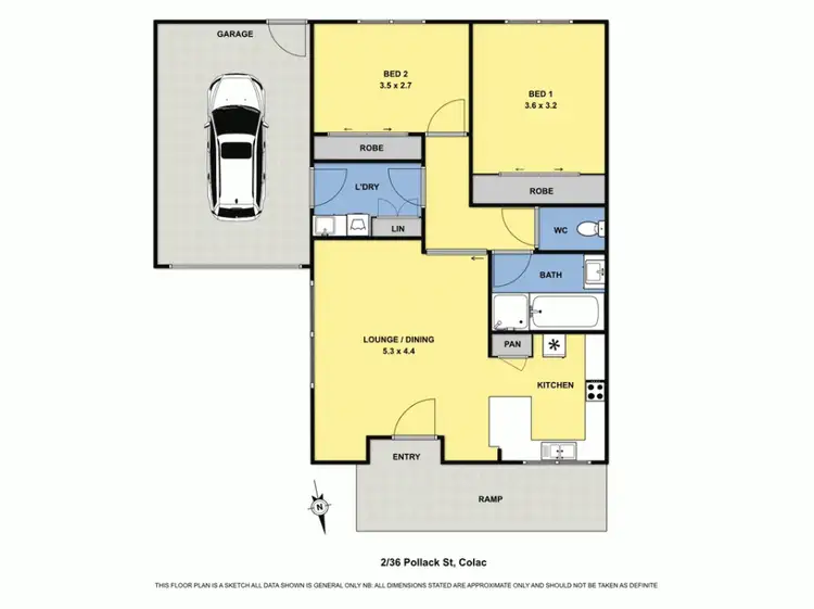 Floorplan of Homely unit listing, 2/36 Pollack Street, Colac VIC 3250