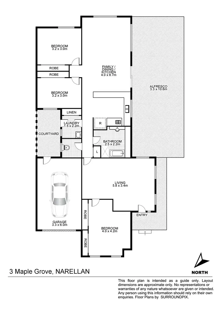 Floorplan of Homely house listing, 3 Maple Grove, Narellan NSW 2567