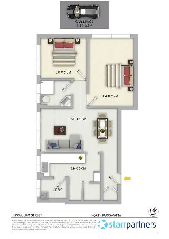 Floorplan of Homely apartment listing, 1/23 William Street, North Parramatta NSW 2151