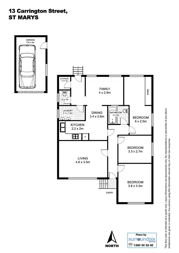 Floorplan of Homely house listing, 13 Carrington Street, St Marys NSW 2760