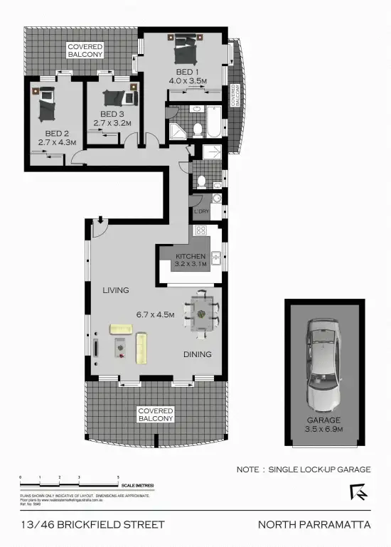 Floorplan of Homely unit listing, 13/46 Brickfield Street, North Parramatta NSW 2151